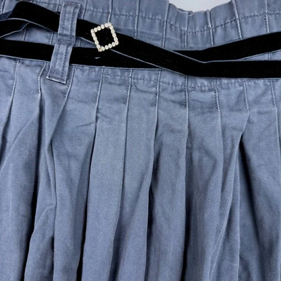 Vintage Y2K Hollister Mini Skirt 9 Rare Low Rise Pleated Velvet Baddie Coquette - Picture 9 of 9